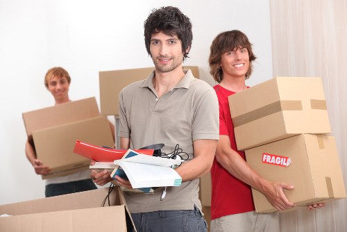 Boxes and personal items prepared for student removals in Richmond