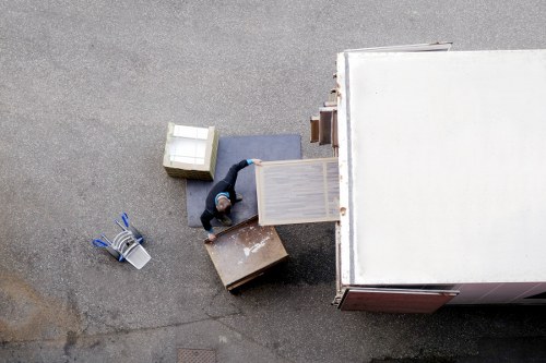 Office furniture and equipment prepared for a local commercial move