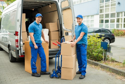 Moving boxes and protective packing materials ready for use
