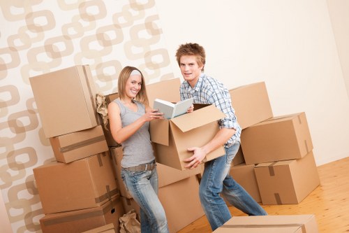 Local movers handling a stairway move in a Richmond flat conversion